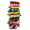 36 Rosas Multicolor, diseñada en forma escalonada