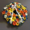 1866 Corazón fúnebre con flores surtidas de la temporada florerias santiago chile - coronas condolencia