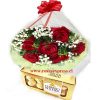 Bouquet de 06 rosas + Bombones Ferrero